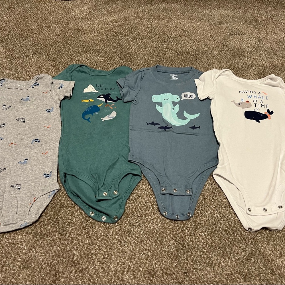 Kids ocean animal theme onsies 24 months